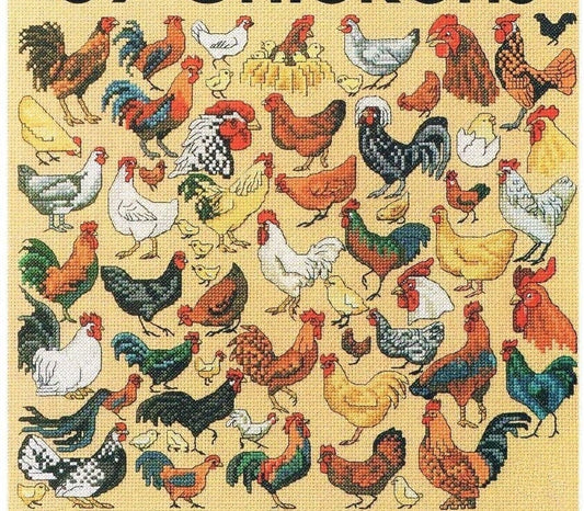Vintage Cross Stitch Patterns Mini Chickens Motifs PDF Instant Digital Download Embroidery 59 Hen Rooster Farm Fowl Designs A1