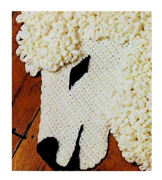 Vintage Crochet Pattern Childs Loopy Lamb Sheep Rug PDF Instant Digital Download Wooly Sheepskin Playmat 10 Ply or DK