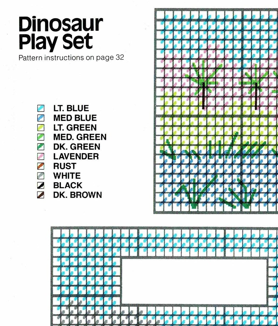 Vintage Plastic Canvas Dinosaurs Playset with Carry Case PDF Instant Digital Download Dinos Pretend Play Toy Educational 7 Mesh