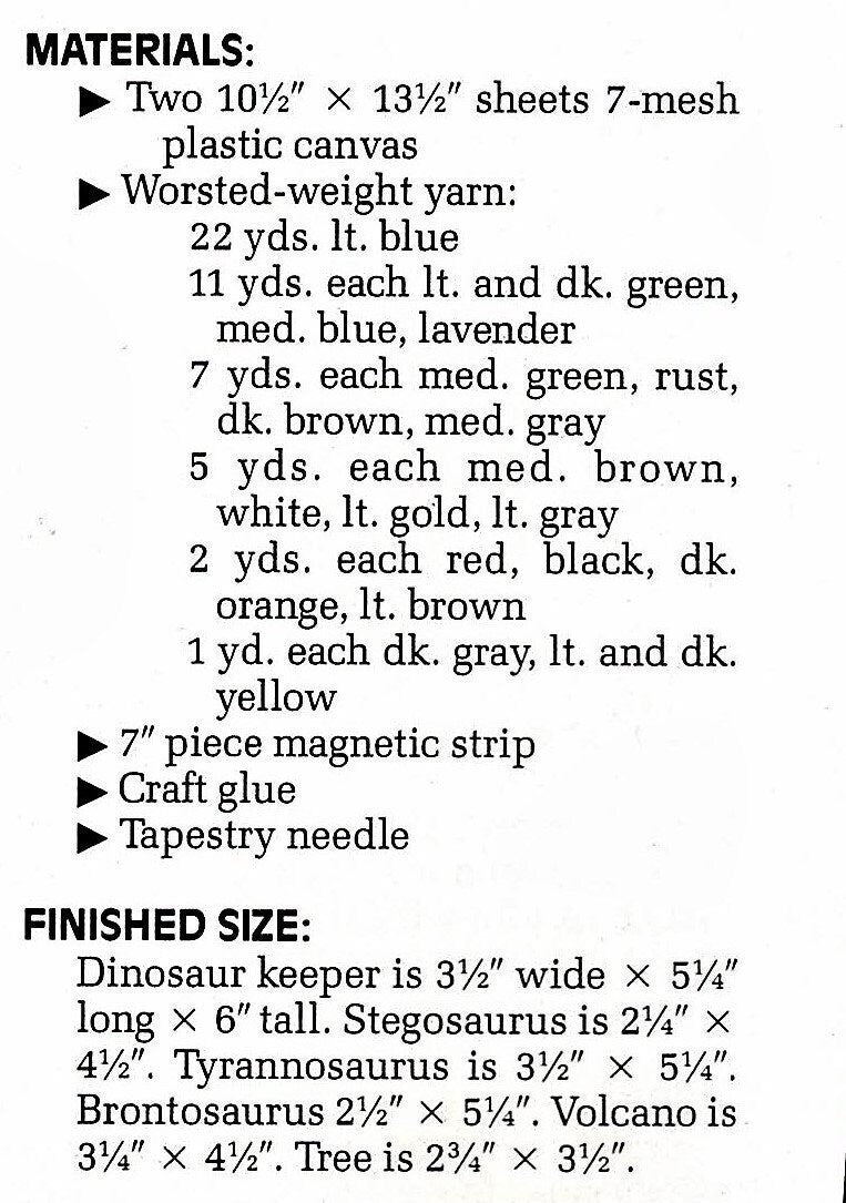 Vintage Plastic Canvas Dinosaurs Playset with Carry Case PDF Instant Digital Download Dinos Pretend Play Toy Educational 7 Mesh