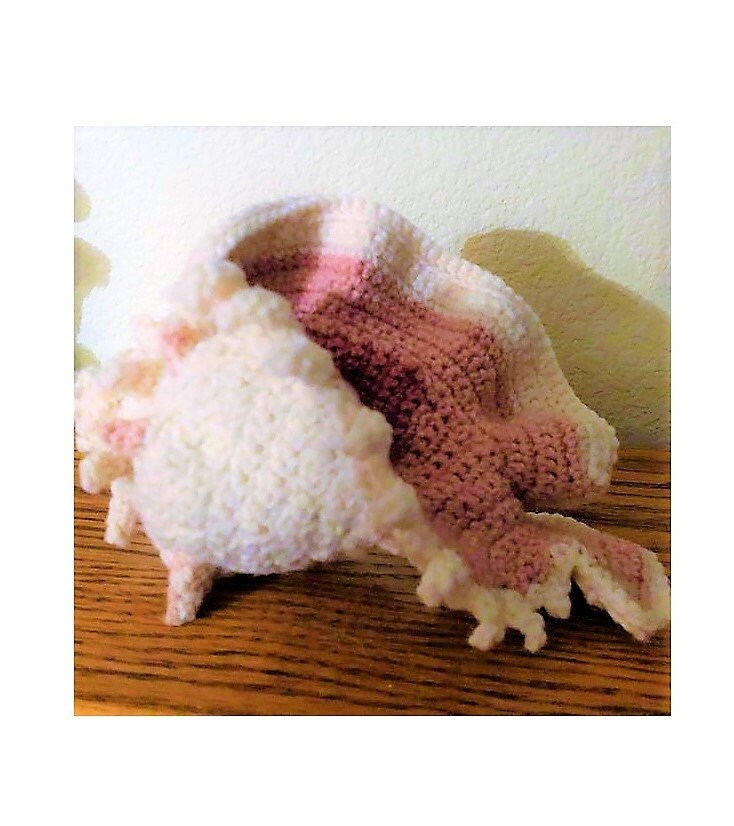 Vintage Crochet Pattern 10" Queen Conch Shell PDF Instant Digital Download Sea Shell Seashell Sea Life Amigurumi Soft Toy 4 Ply