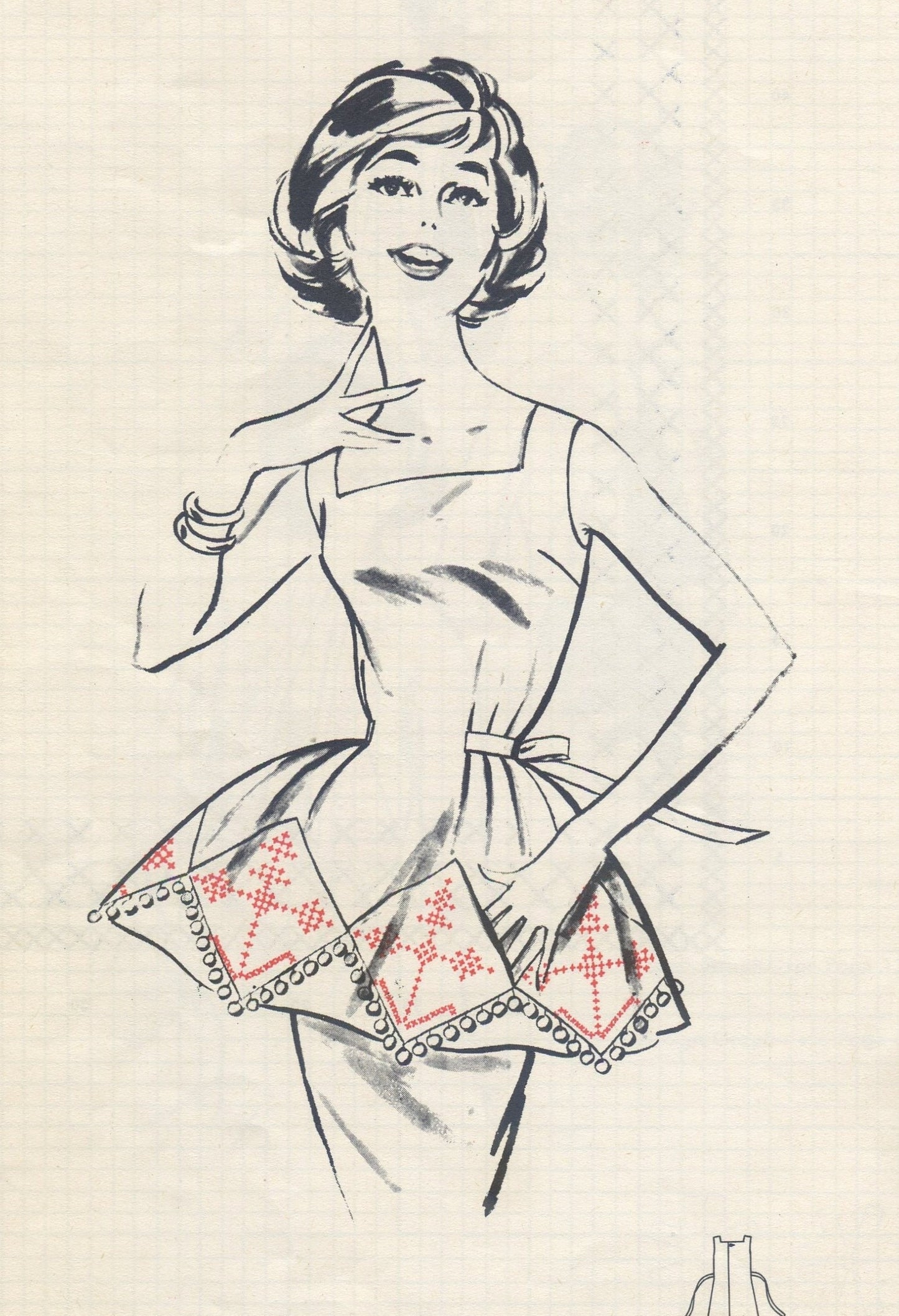 Vintage Cross Stitch Patterns Designs for Ginghams c. 1961 Printable PDF Instant Digital Download 15 Retro Embroidery Designs Fabric Borders