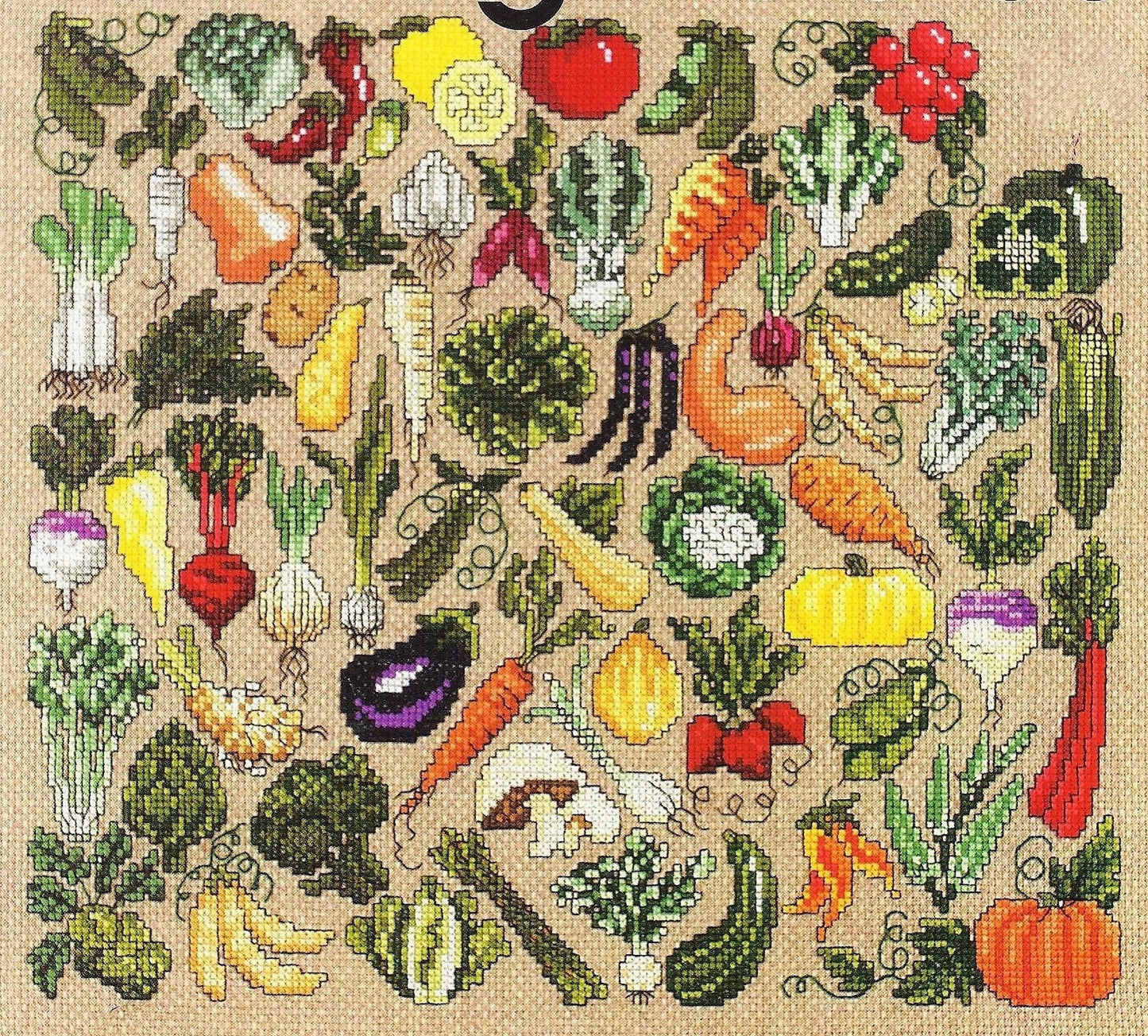 Vintage Cross Stitch Patterns Mini Vegetable Veggie Motifs PDF Instant Digital Download Embroidery Healthy Garden Food Designs A1