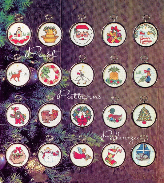 Vintage Cross Stitch Patterns 50 Mini Country Christmas Ornaments PDF Instant Digital Download Classic Holiday Designs 2-3 Inch