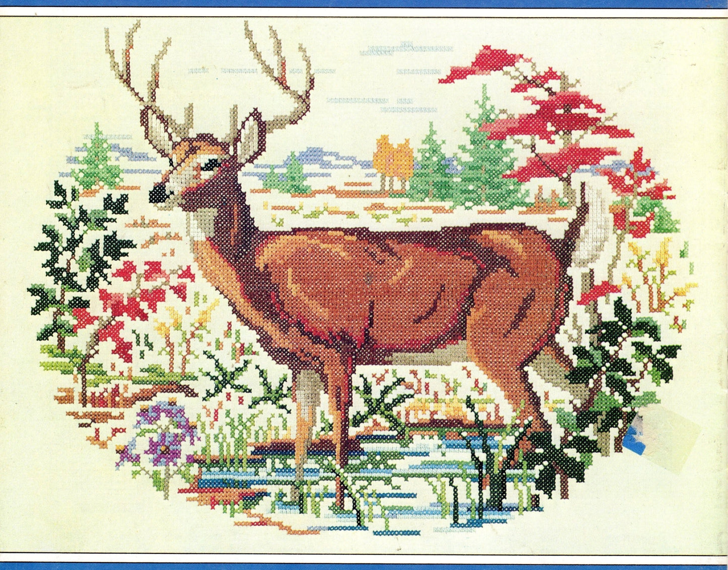 Vintage Cross Stitch Pattern Woodland Deer Family Stag Buck Doe Fawn PDF Instant Digital Download Embroidery Needlepoint Forest Animals 1942