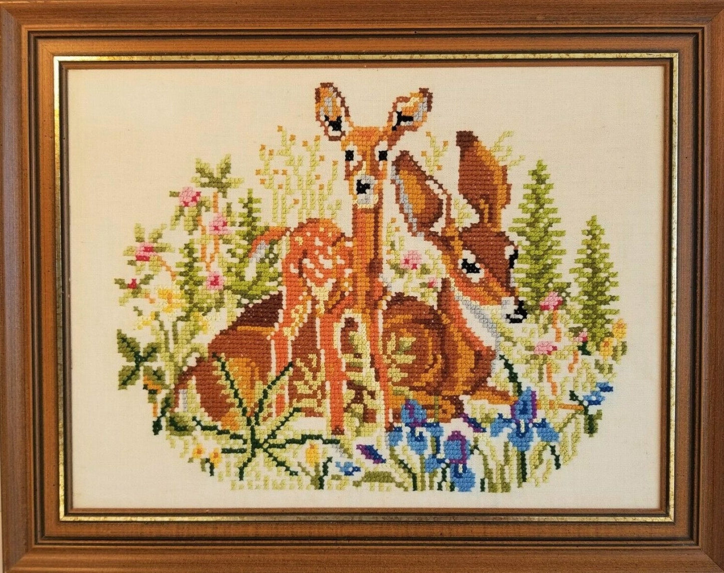 Vintage Cross Stitch Pattern Woodland Deer Family Stag Buck Doe Fawn PDF Instant Digital Download Embroidery Needlepoint Forest Animals 1942