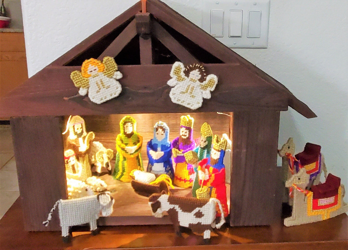 Vintage Plastic Canvas Patterns Christmas Nativity Set Figures Animals PDF Instant Digital Download Holiday Centerpiece 7 Count