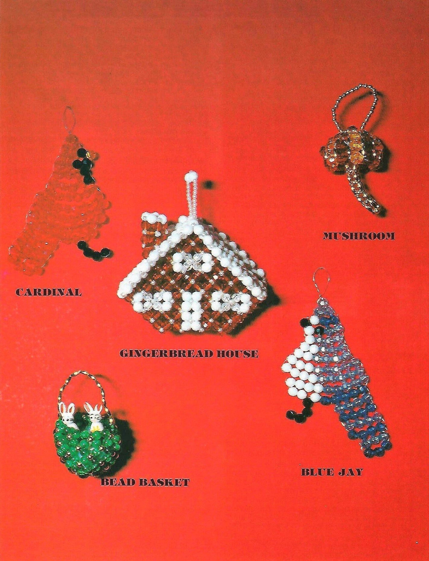 Vintage Beading Patterns Mini Christmas Bead Ornaments 18 Bead-O-Rama Designs PDF Instant Digital Download Mini Small Holiday Tree Trim