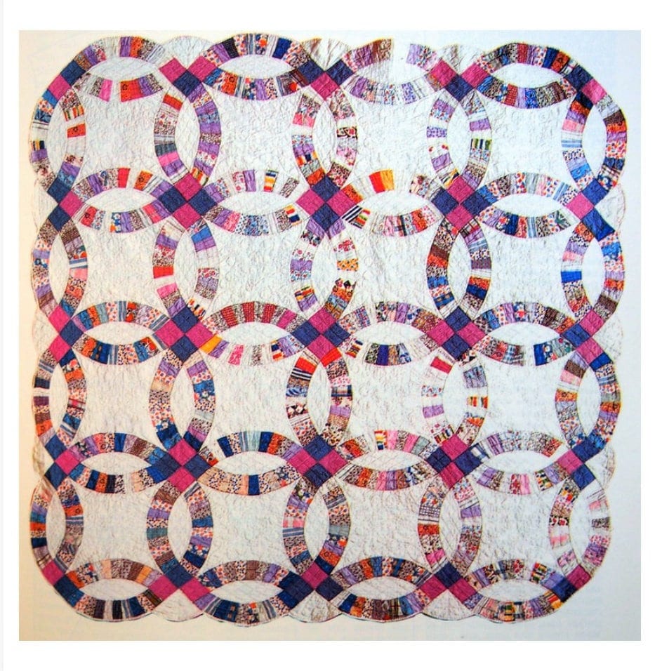 Vintage Sewing Pattern Double Wedding Ring Quilt Antique Patchwork PDF Instant Digital Download c. 1920 Classic Traditional Design