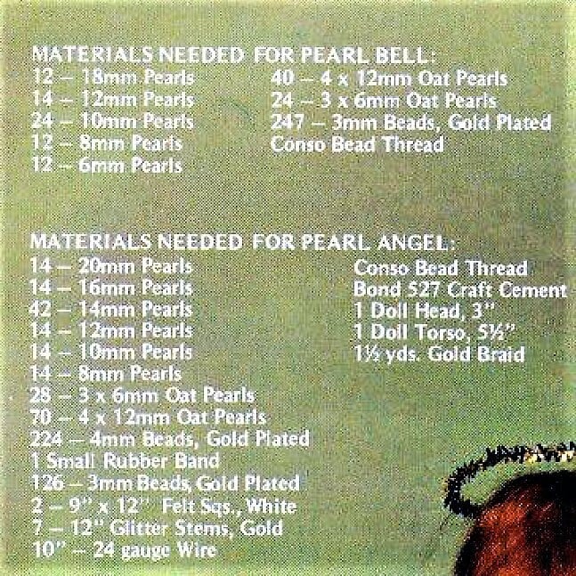 Vintage Christmas Beading Pattern 10" Pearl Bead Angel Tree Topper & Pearl Bell Ornament PDF Instant Digital Download Beaded Tree Trim Craft