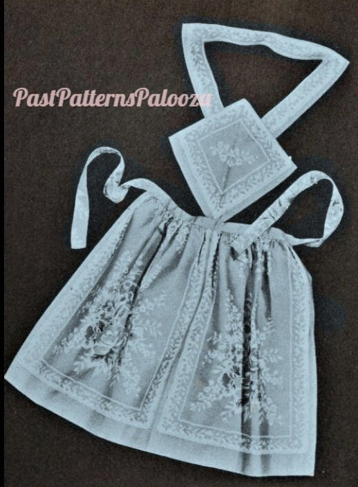 Vintage Sewing Pattern Womens Retro Dish Towel Apron PDF Instant Digital Download Quick Easy Sew Mid Century Hostess Housewife Chic