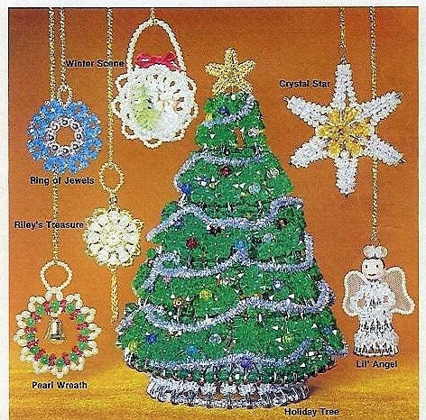 Vintage Christmas Beading Patterns Hanging Bead Ornaments Characters Tree Topper PDF Instant Digital Download 34 Holiday Designs