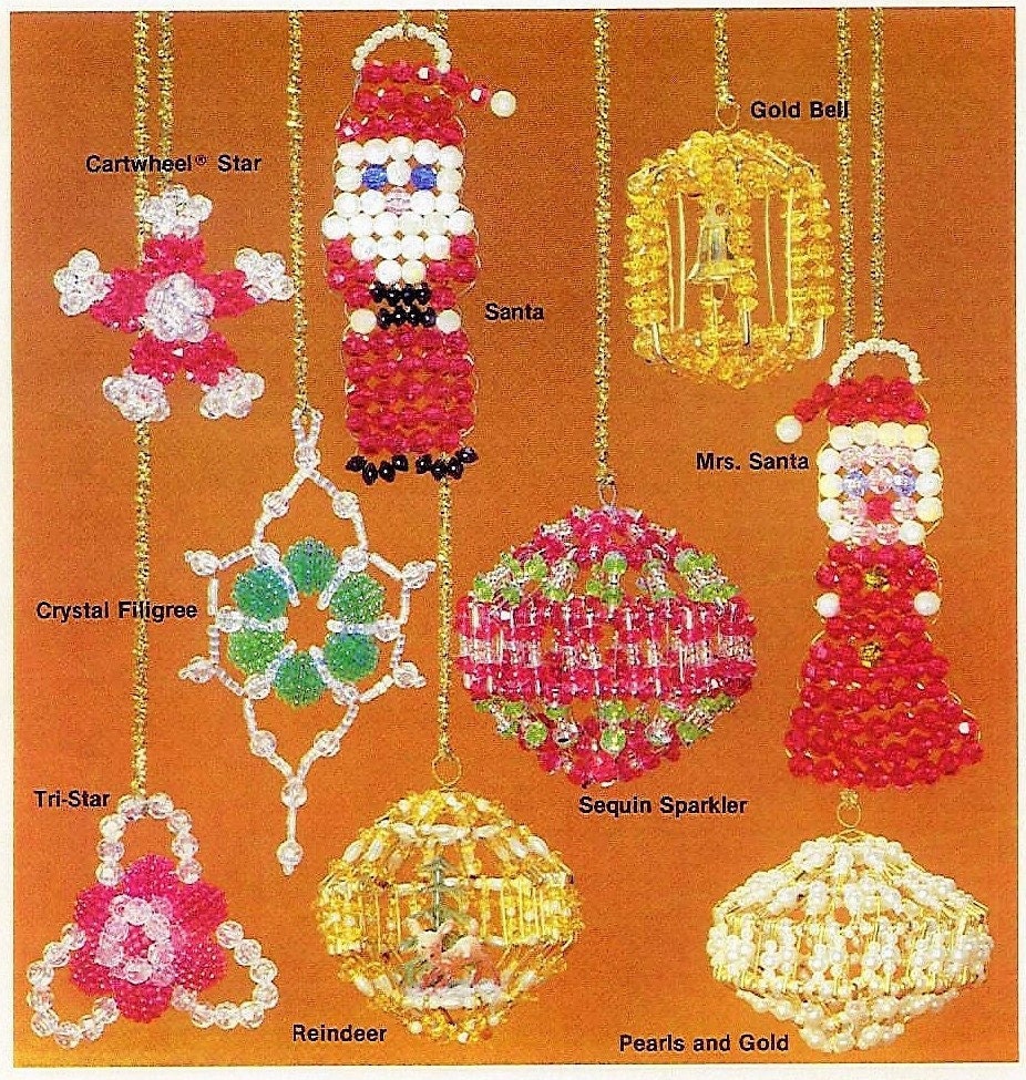 Vintage Christmas Beading Patterns Hanging Bead Ornaments Characters Tree Topper PDF Instant Digital Download 34 Holiday Designs
