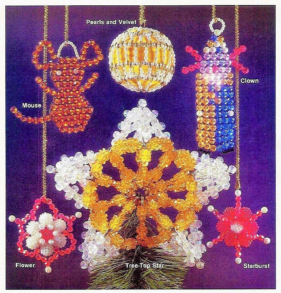 Vintage Christmas Beading Patterns Hanging Bead Ornaments Characters Tree Topper PDF Instant Digital Download 34 Holiday Designs