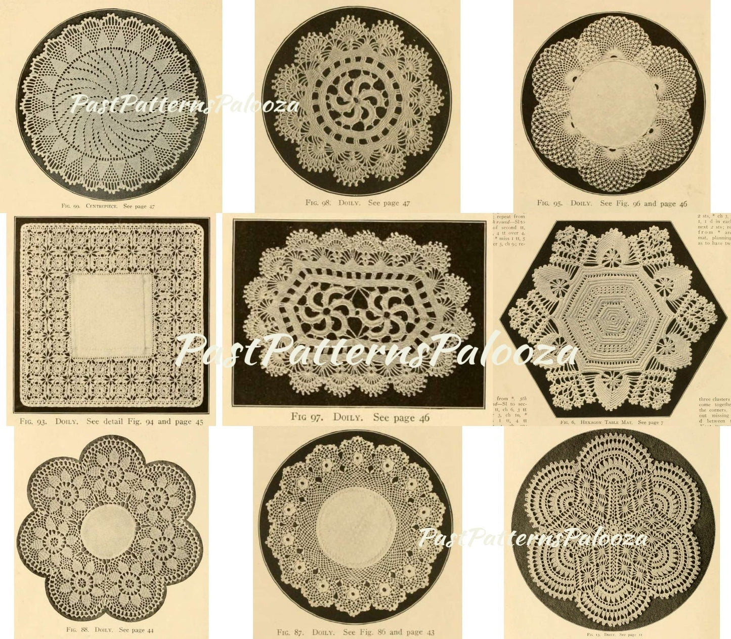 Vintage Priscilla Crochet Book Centrepieces & Doilies Patterns c. 1915 PDF Instant Digital Download Victorian Doily Table Mats eBook