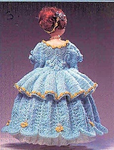 Vintage Knitting Pattern 15" Renaissance Medieval Doll Fancy Gown Dress Outfit PDF Instant Digital Download Period Dress Costume DK