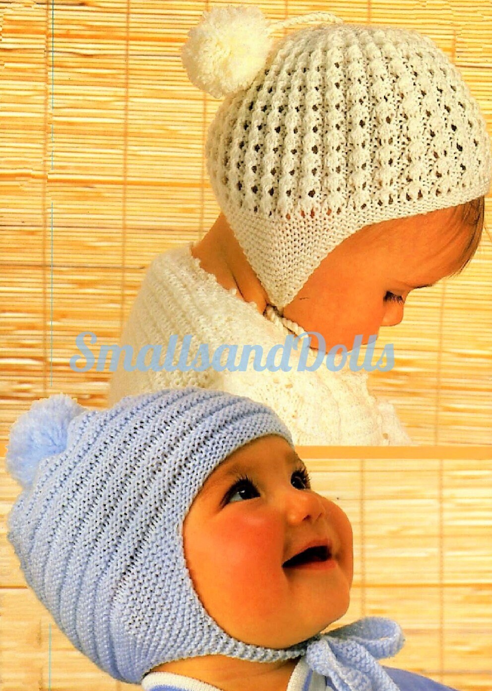 Vintage Knitting Patterns Baby Childs Knit Hat Helmet 2 Designs PDF Instant Digital Download 0 to 10 Years 4 Ply