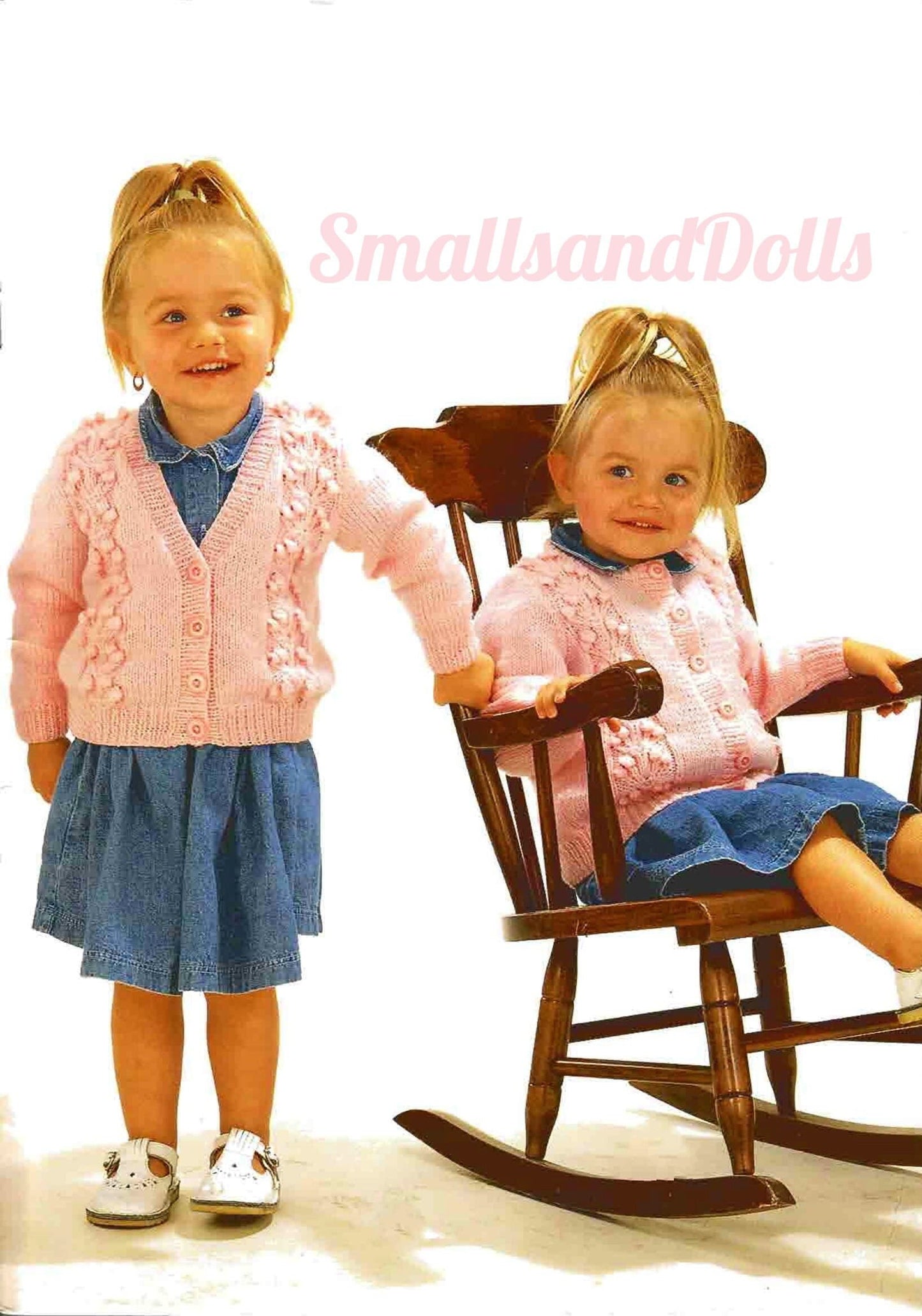 Vintage Knitting Pattern Baby Toddler Big Girl Pretty Paneled Cardigan Sweaters Jumpers PDF Instant Digital Download 9m-9yrs DK