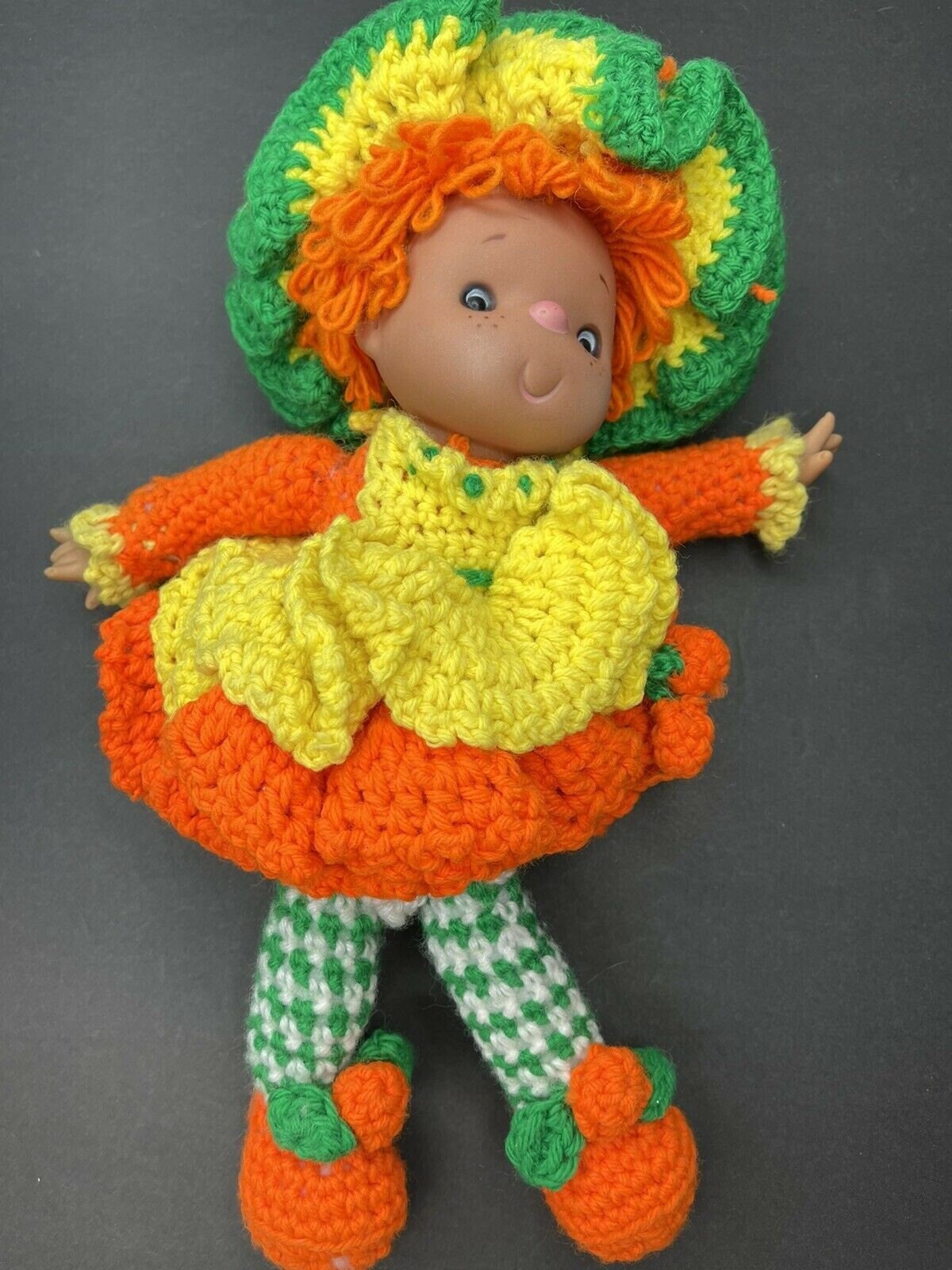 Vintage Crochet Pattern 14" Lollipop Lane Orange Marmalade Yarn Head Doll PDF Instant Digital Download Retro 1980s Dumplin Designs 4 Ply