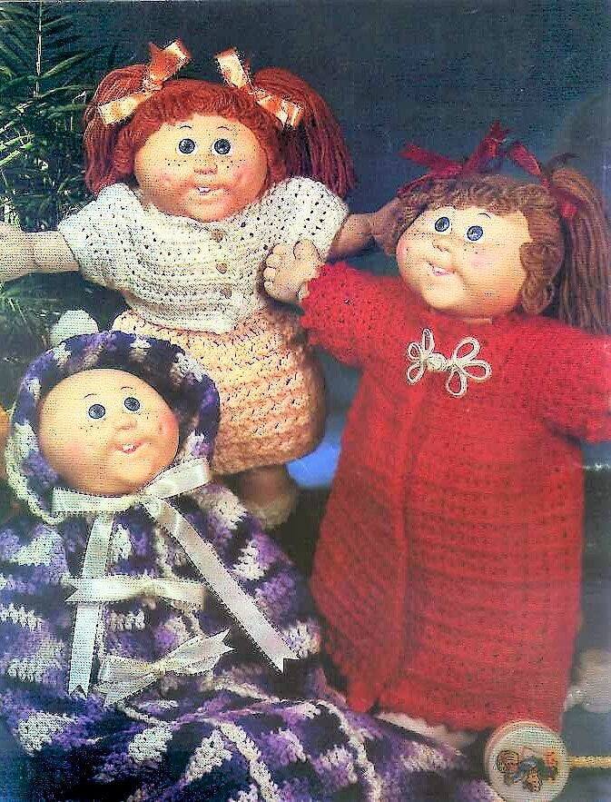 Vintage Crochet Pattern Cute Wardrobes for 16-19 Inch Soft Sculpture Dolls PDF Instant Digital Download Cabbage Patch Kids Baby Toothie