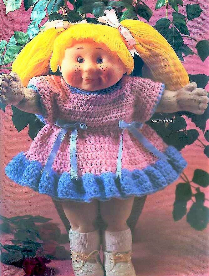 Vintage Crochet Pattern Cute Wardrobes for 16-19 Inch Soft Sculpture Dolls PDF Instant Digital Download Cabbage Patch Kids Baby Toothie