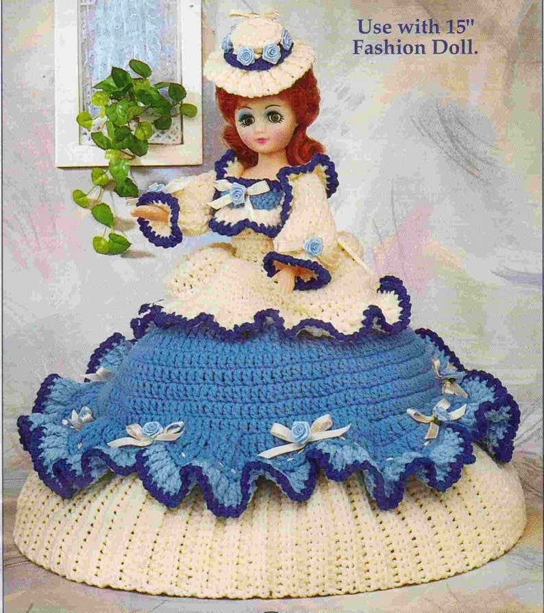 Vintage Crochet Pattern Abigail Colonial Belle Outfit For an 15 inch Doll PDF Instant Digital Download Dress Hat Pantaloons Bed Doll 10 Ply