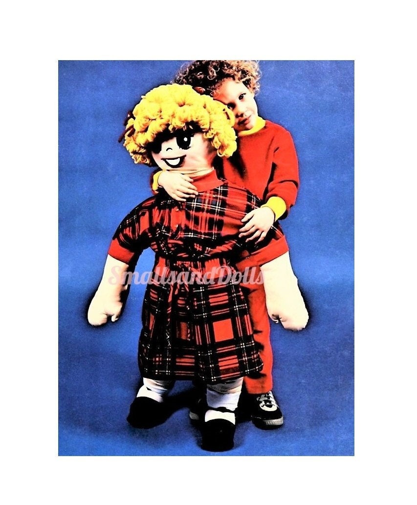 Vintage Sewing Pattern Hazel A Life Size Doll Soft Sculpture Toy Three Sizes PDF Instant Digital Download Large Dolly Cotton Fabrics