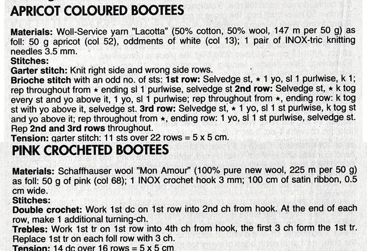 Vintage Knitting Crochet Pattern Pretty Baby Booties to Knit and Crochet 3 Designs PDF Instant Digital Download Blossom Shoe Bootees 4 Ply