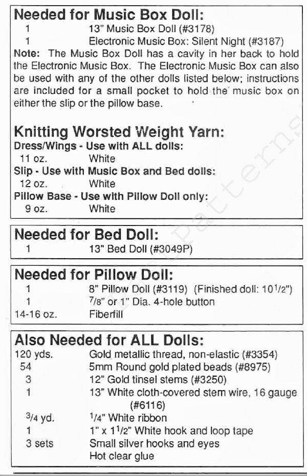 Vintage Crochet Pattern Angel Pillow Doll Bed Doll Music Box Doll Dress PDF Instant Digital Download 13" Doll Christmas Angel 10 Ply