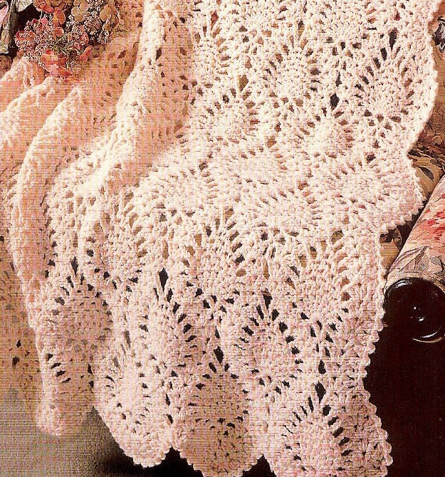 Vintage Crochet Afghan Pattern Snuggly Pineapple Throw PDF Instant Digital Download Pineapples Motif Blanket Design 50x67 10 Ply