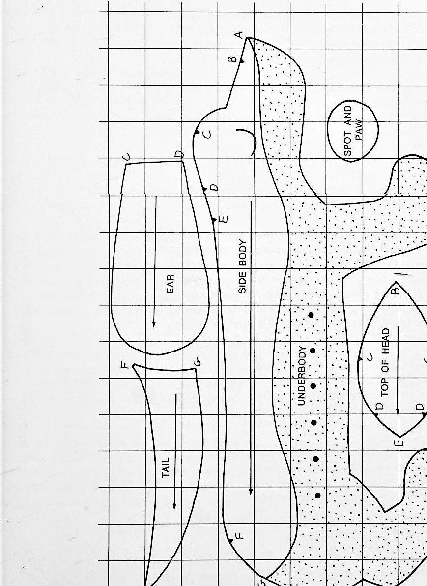 Vintage Sewing Pattern Sleepy Beagle Puppy Dog Family Litter Soft Toy Dolls PDF Instant Digital Download 33" Mama 12" Snap on Puppies