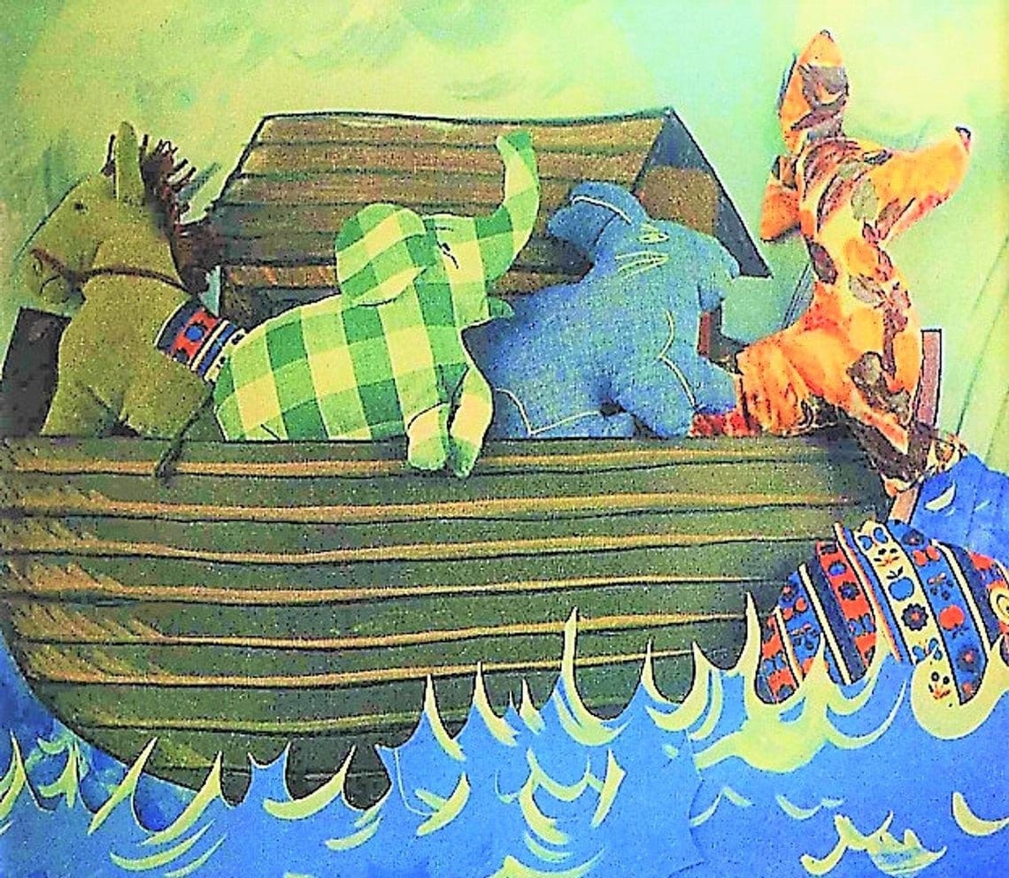 Vintage Sewing Pattern Noahs Arc Fabric Animals Soft Toy Dolls PDF Instant Digital Download 60s Plush Stuffed Puppy Bunny Elephant