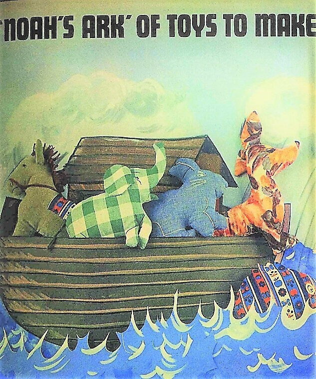 Vintage Sewing Pattern Noahs Arc Fabric Animals Soft Toy Dolls PDF Instant Digital Download 60s Plush Stuffed Puppy Bunny Elephant