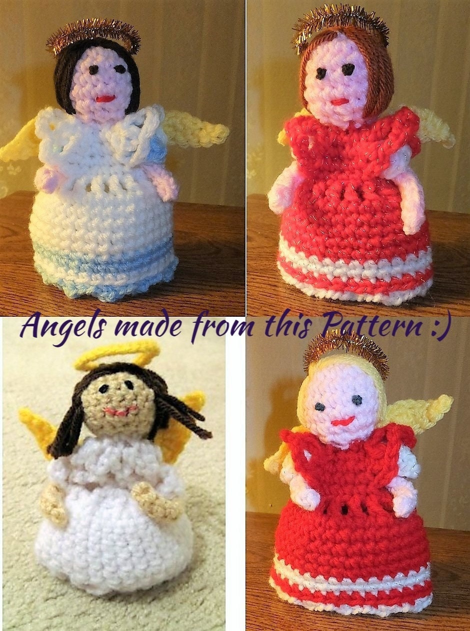 Vintage Crochet Pattern 5" Little Christmas Angel Doll Ornament PDF Instant Digital Download Angel Tree Trim 10 Ply
