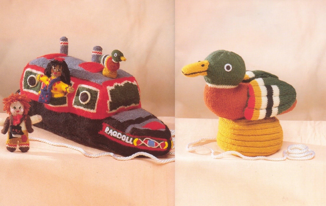 Vintage Knitting Patterns Rosie and Jim Colleciton Soft Doll Toys Hat Scarf PDF Instant Digital Download Book eBook DK 8 Ply