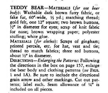 Vintage Sewing Pattern 16" Plush Teddy Bear with Hat Vest & Bowtie Soft Toy Doll PDF Instant Digital Download Sewn Faux Fur