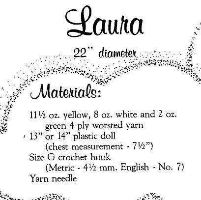 Vintage Crochet Pattern 13" Laura Bed Doll Dress Outfit for 13 and 14 Inch Dolls PDF Instant Digital Download Sweet Dreams 10 Ply