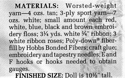 Vintage Crochet Pattern 10" Baby Doll Newborn Amigurumi Christening Dress PDF Instant Download Heirloom Dolly Soft Plush Toy 10 Ply