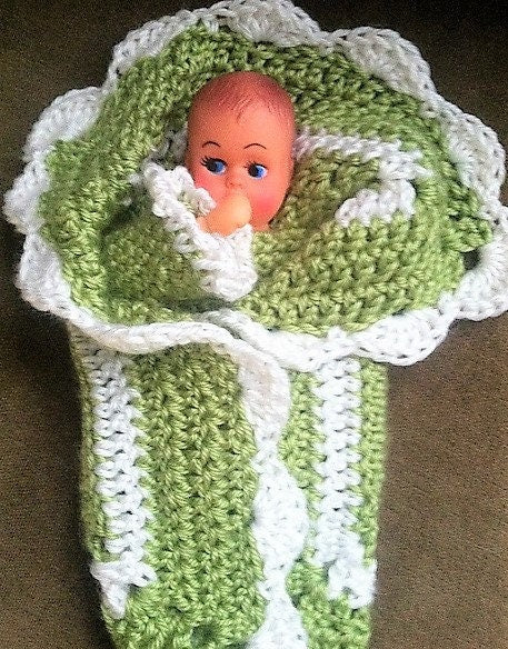 Vintage Crochet Patterns 10" Baby in a Blanket Dolls and Clothes for 7" Dolls PDF Instant Digital Download Retro Blanket Baby Dolls