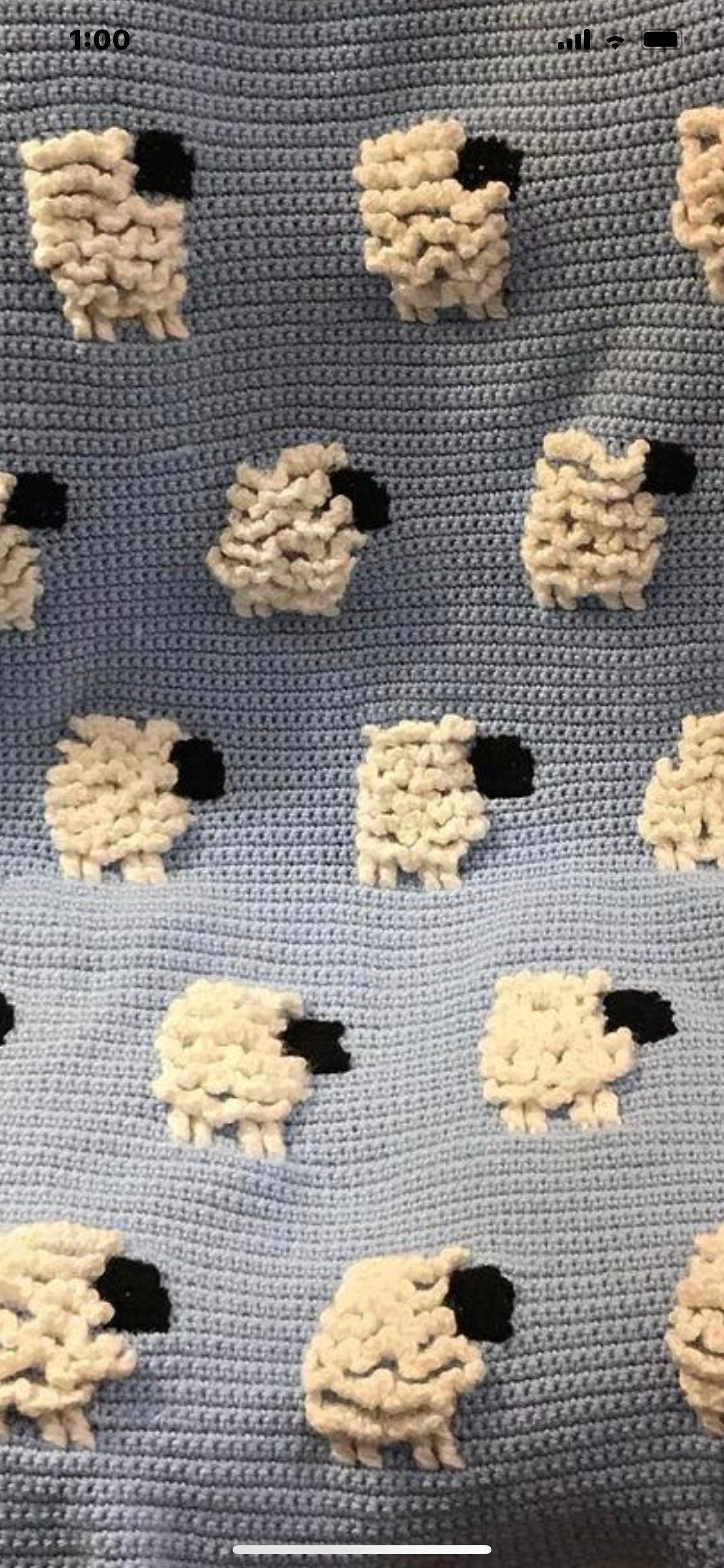 Vintage Crochet Pattern Baa Baa Lamb Blanket Afghan PDF Instant Digital Download Baby Afghan Loopy Lambs Sheep 38x44