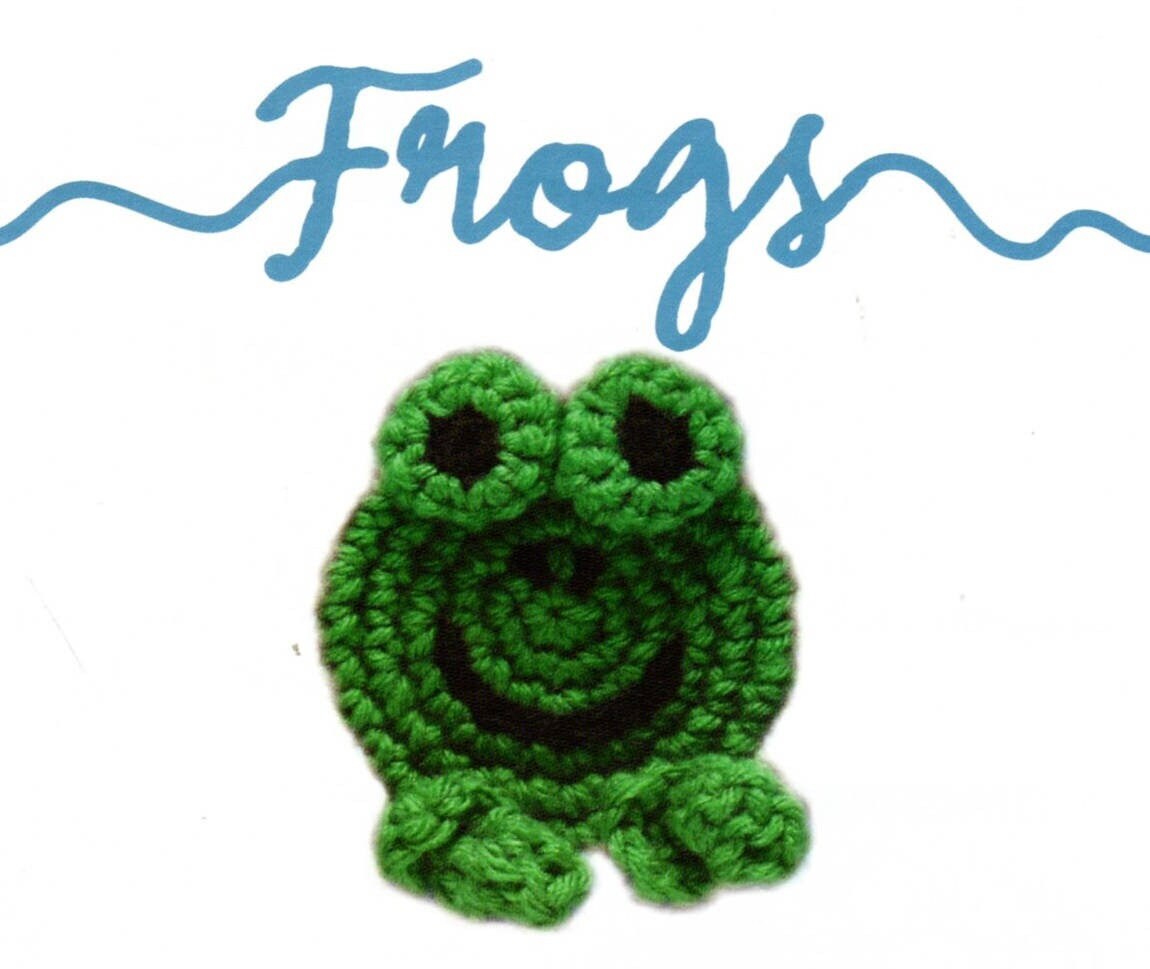Vintage Crochet Kids Frog Frenzy Afghan Pattern PDF Instant Digital Download Froggie Lily Pads Floral Motifs Animal Afghan Patchwork E4