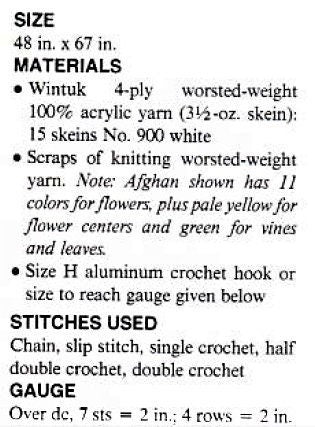 Vintage Crochet Pattern Climbing Flower Vines Afghan PDF Instant Digital Download Floral Garden Fence Blanket 4 Ply