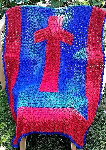 Vintage Crochet Pattern Holy Cross Afghan PDF Instant Digital Download Religious Comfort Sympathy Prayer Blanket 10 Ply