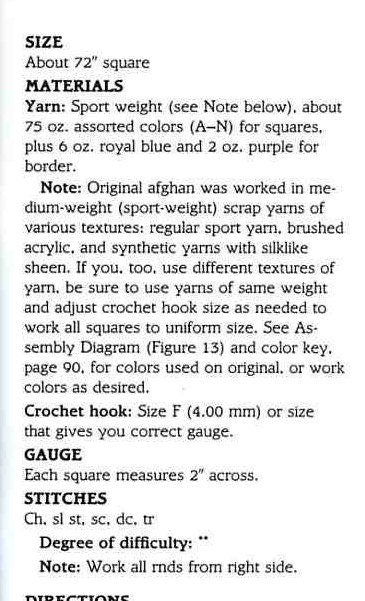 Vintage Crochet Pattern Mosaic Diamond Afghan Small Granny Squares Design PDF Instant Digital Download Checkered Blanket 72" Square 5 Ply