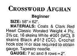 Vintage Crochet Pattern Crossword Puzzle Afghan PDF Instant Digital Download Fun Puzzle Lovers Throw Blanket Square Motifs Easy Beginners