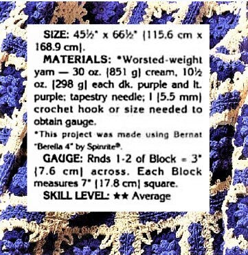 Vintage Crochet Pattern Blueberry Patch Afghan Floral Granny Squares Blanket PDF Instant Digital Download Retro Flower Motif Throw 10 Ply