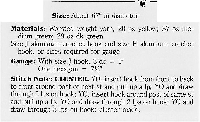 Vintage Crochet Pattern Daffodil Flower Hexagon Granny Square Afghan PDF Instant Digital Download 67" Hexagon Shaped Blanket 10 Ply