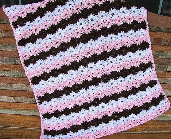 Vintage Crochet Pattern Daisy Chains Afghan Pattern PDF Instant Digital Download Daisy Interlocking Daisies Flower Blanket 10 Ply 41x50