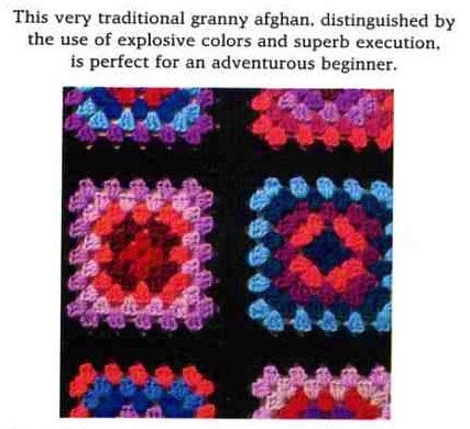 Vintage Crochet Pattern Bright Squares Traditional Granny Square Afghan PDF Instant Digital Download Retro Scrapghan Blanket 60x78 10 Ply