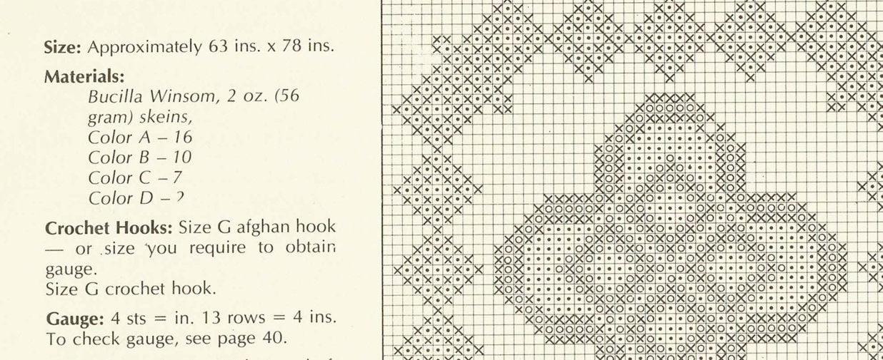 Vintage Crochet Navajo Afghan Pattern PDF Instant Digital Download Embroidered Diamonds Crosses Design Tunisian Stitch 63x78 10 Ply